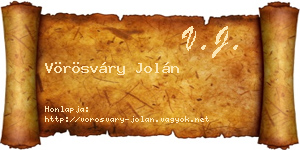 Vörösváry Jolán névjegykártya